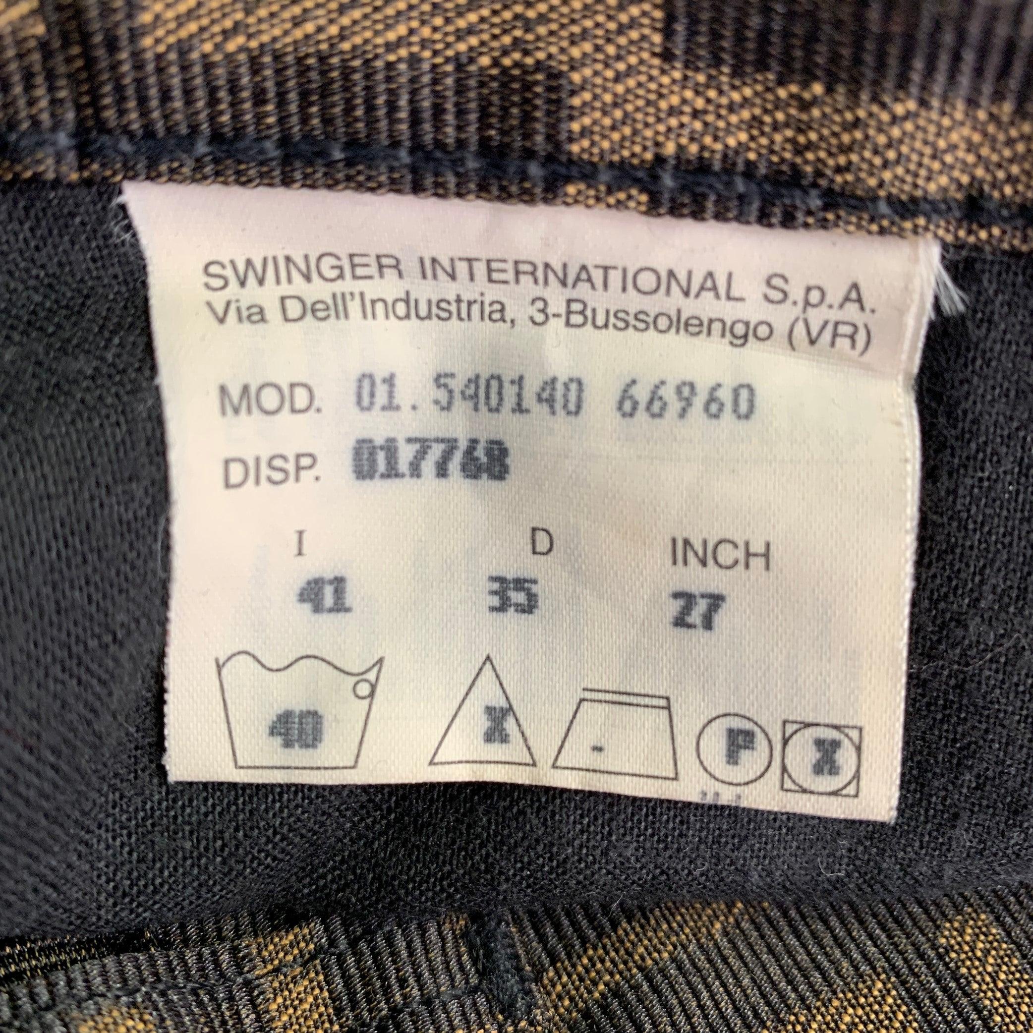 Marron FENDI Taille XS Brown Noir Polyester Coton Zucca Monogram High Waist Jeans en vente