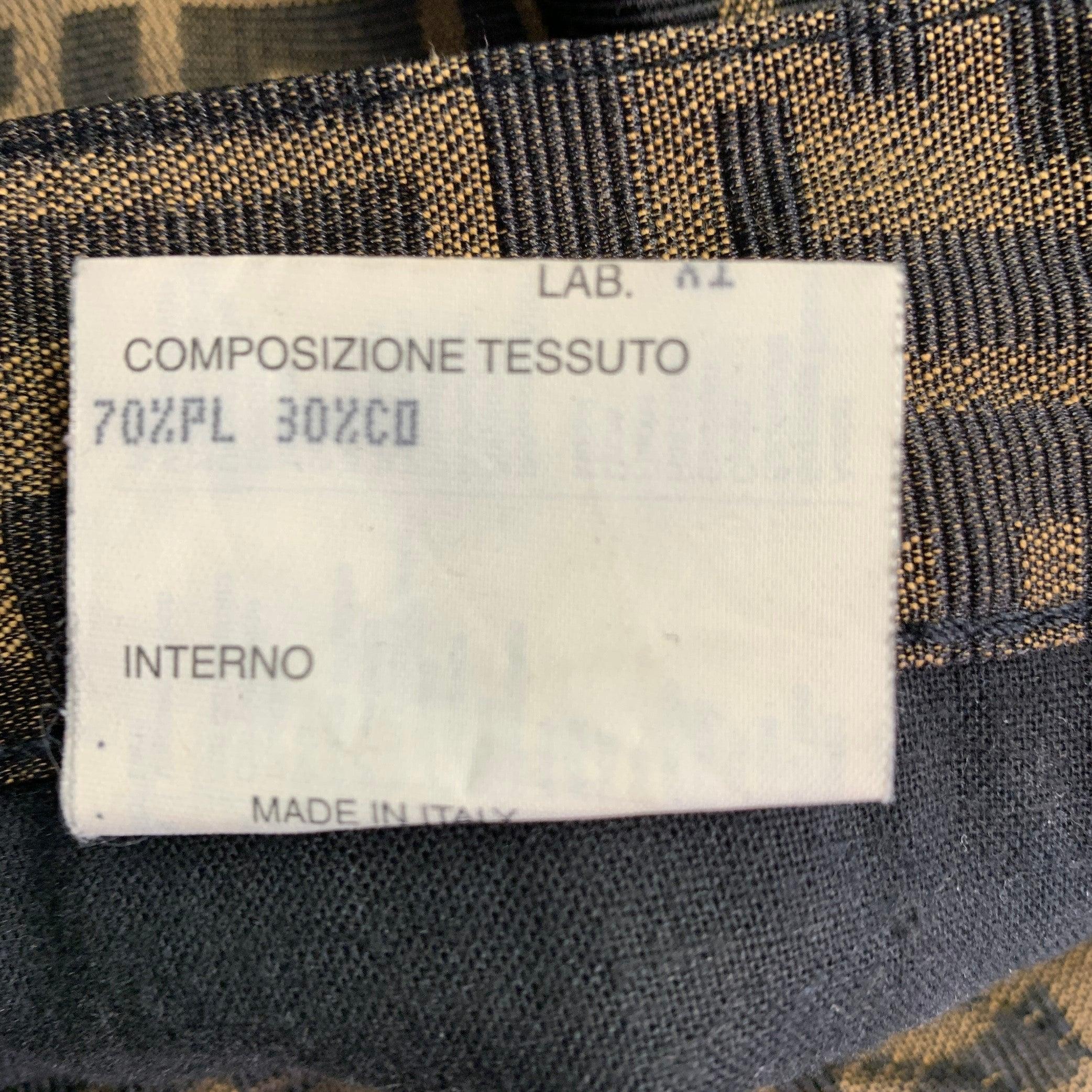 FENDI Taille XS Brown Noir Polyester Coton Zucca Monogram High Waist Jeans Excellent état - En vente à San Francisco, CA