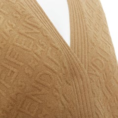 FENDI SKIMS 2021 Runway monogram logo knit oversized pocket cardigan IT36 XXS
