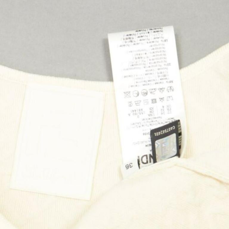 FENDI SKIMS Cremefarbenes Logo-Jacquard-Top mit Rundhalsausschnitt und bralette IT36 XXS im Angebot 3