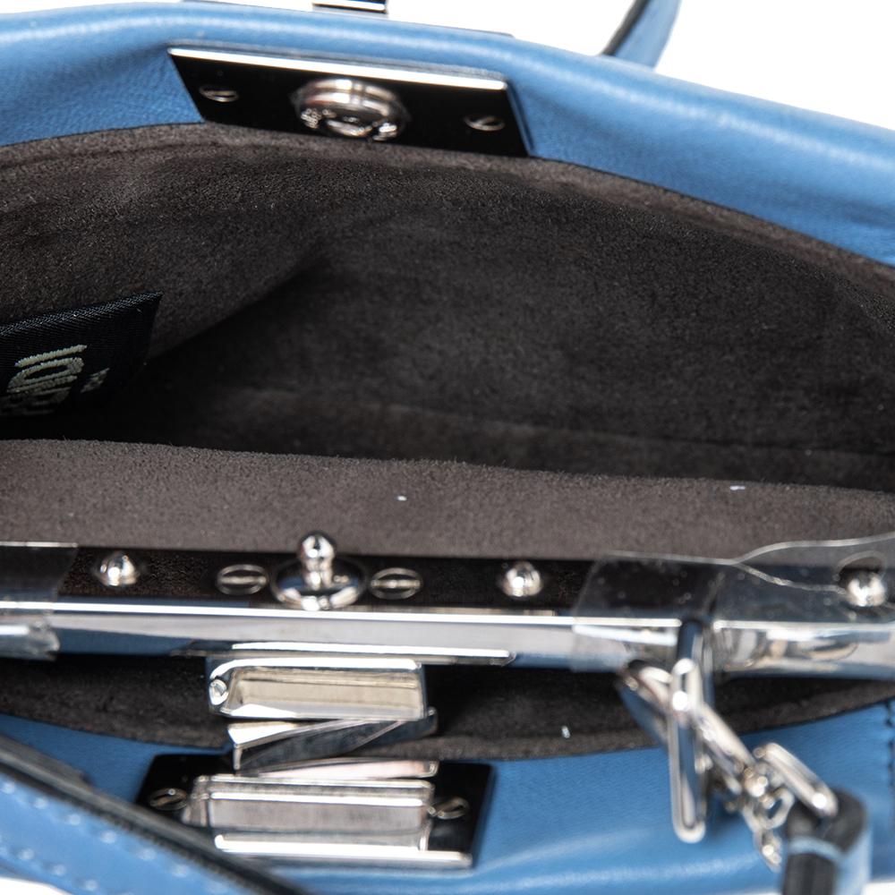 Fendi Sky Blue Nappa Leather Micro Peekaboo Crossbody Bag 4