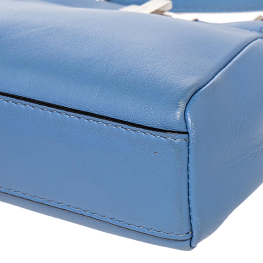 Women's Fendi Sky Blue Nappa Leather Micro Peekaboo Crossbody Bag