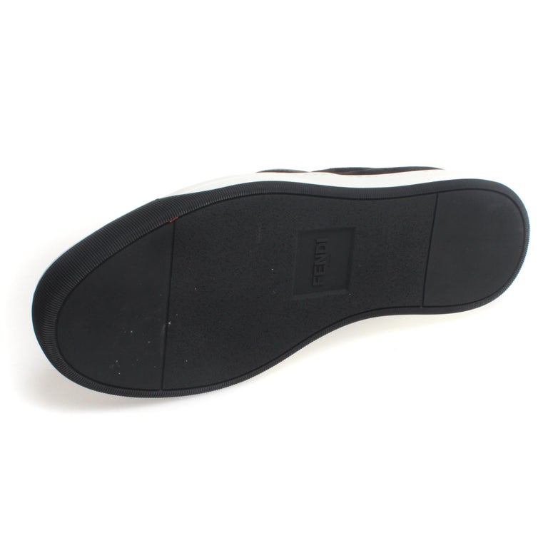 Fendi Slip-on sneaker in black split-leather calfskin. For Sale at 1stDibs