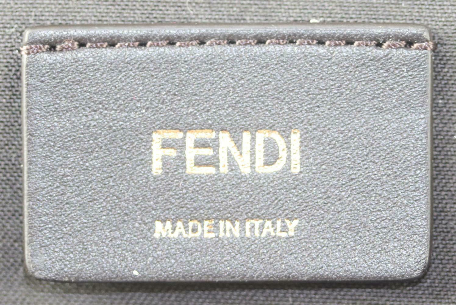 Fendi Small Leather Trimmed Logo Embossed Velvet Backpack For Sale 1