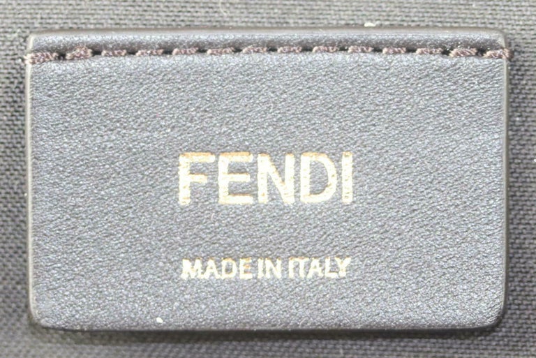 Fendi Small Leather Trimmed Logo Embossed Velvet Backpack For Sale 4