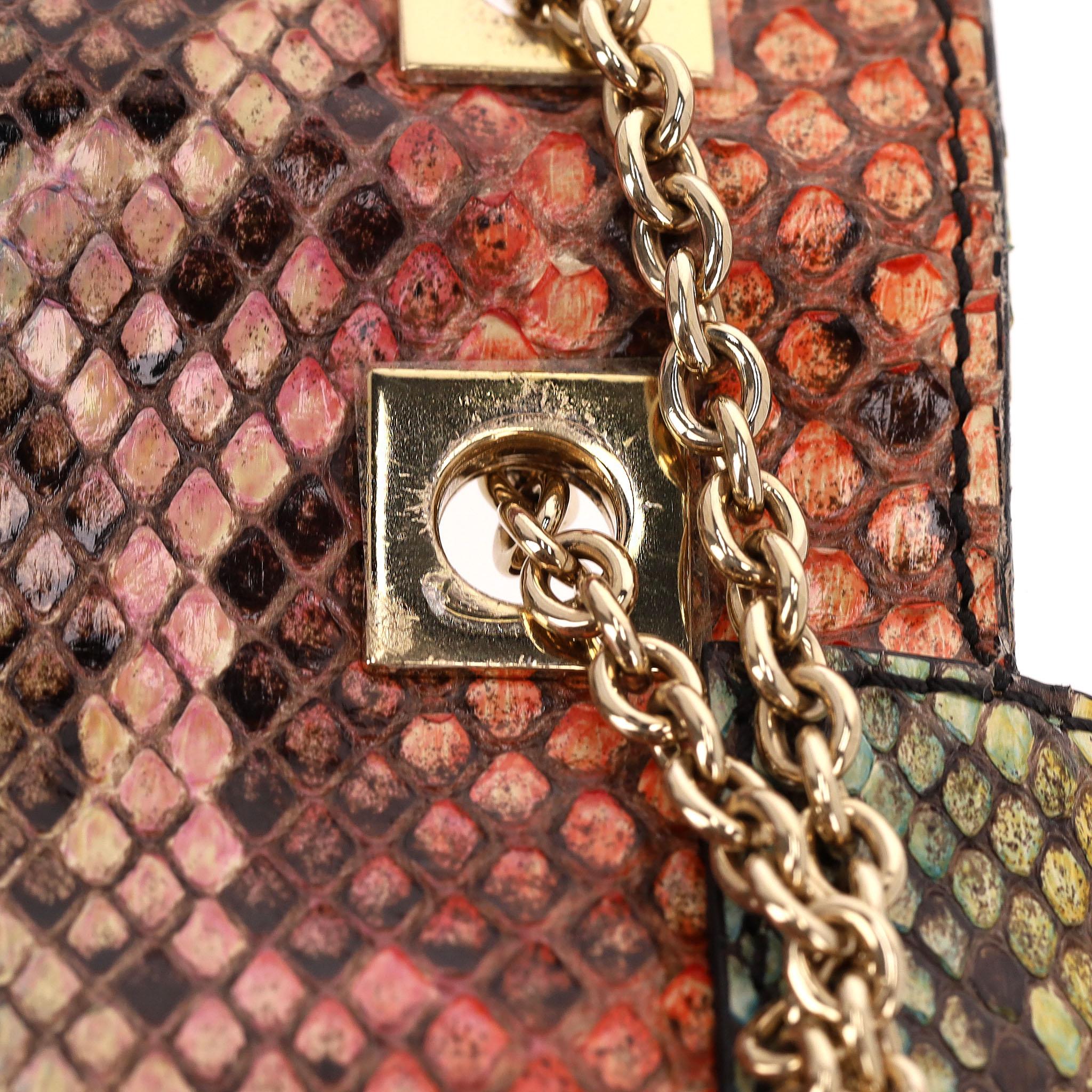 Fendi Snakeskin Maxi Baguette Shoulder Bag For Sale 7