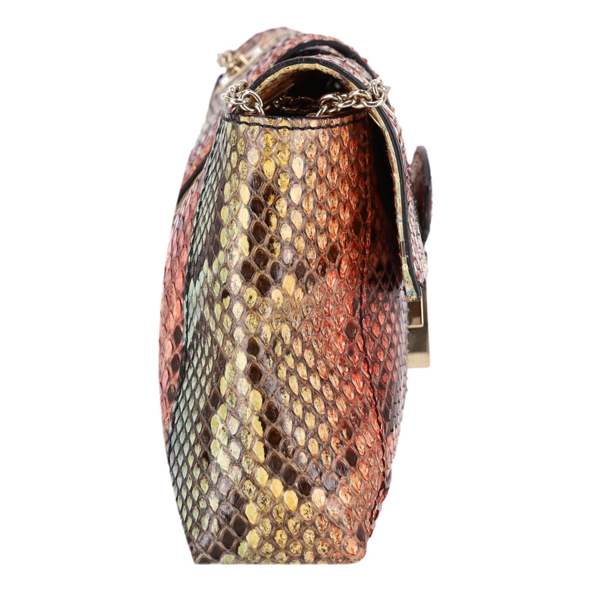 Fendi Snakeskin Maxi Baguette Shoulder Bag In Excellent Condition For Sale In London, GB