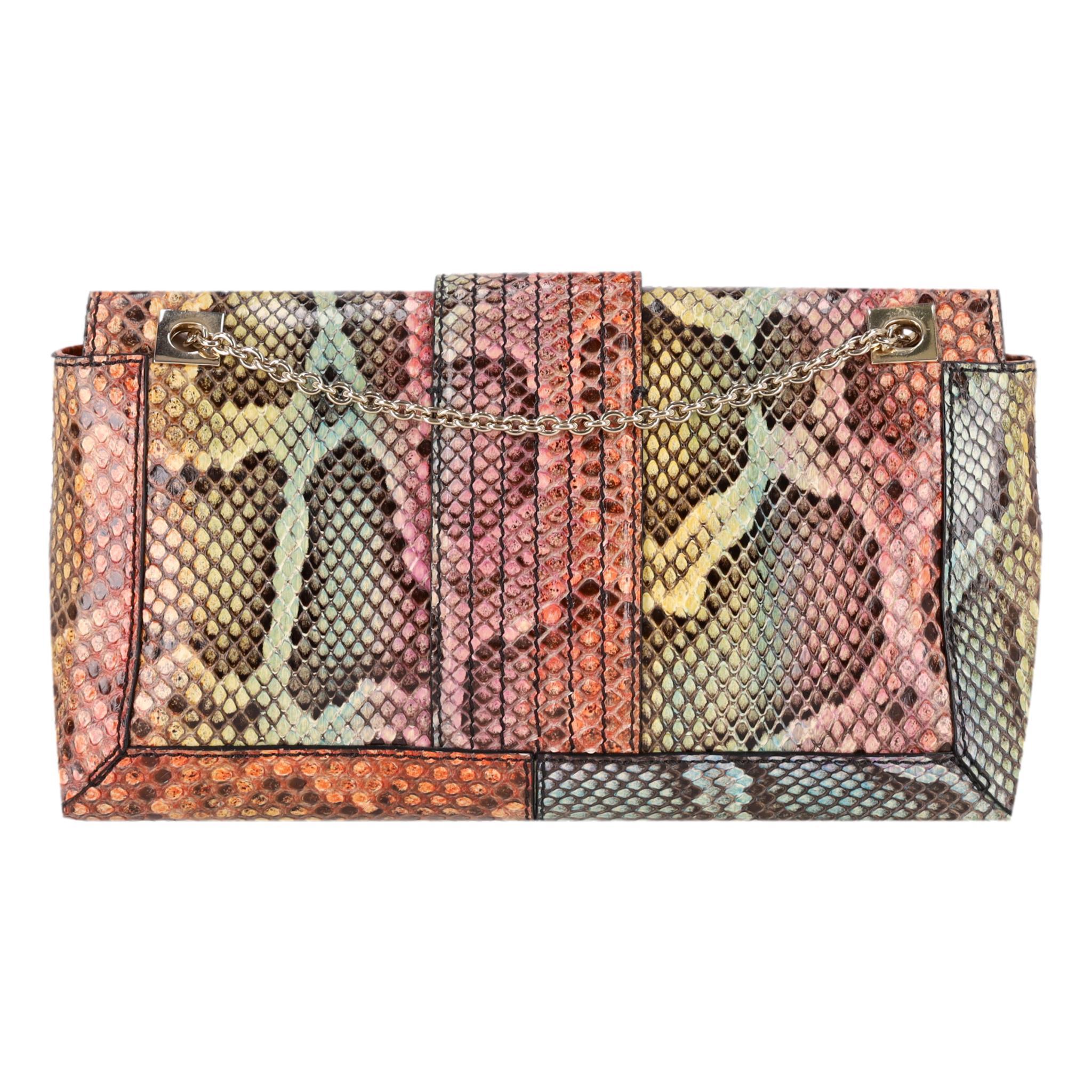 Women's Fendi Snakeskin Maxi Baguette Shoulder Bag For Sale