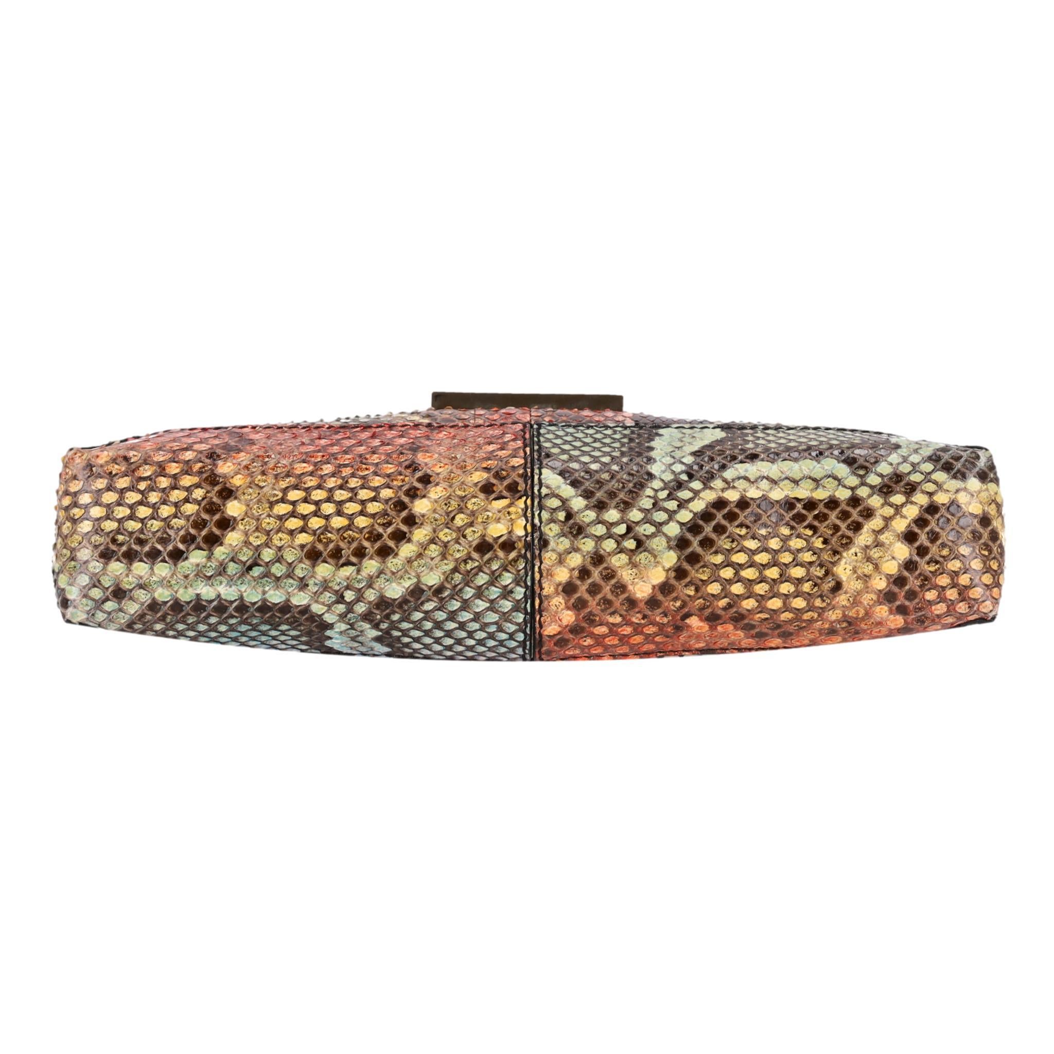 Fendi Snakeskin Maxi Baguette Shoulder Bag For Sale 1