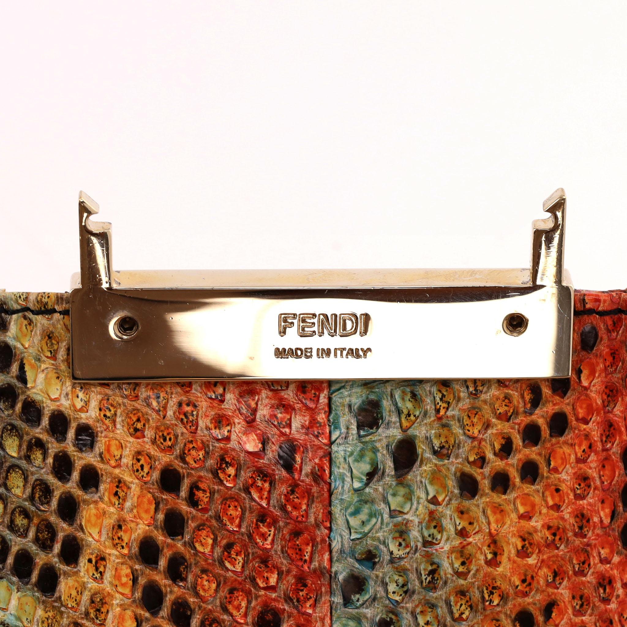 Fendi Snakeskin Maxi Baguette Shoulder Bag For Sale 4
