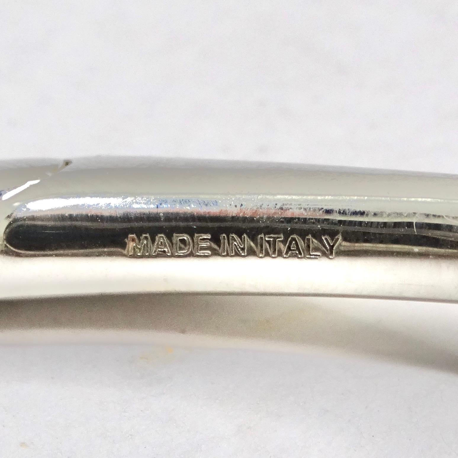 Fendi Snakeskin Silver Tone Bracelet For Sale 2