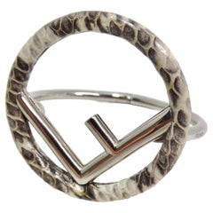 Fendi Silberfarbenes Schlangenhaut-Armband
