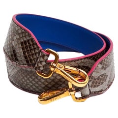 Bolso Fendi Piel de Serpiente Bicolor Azul y Fuschia Correa