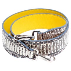 Fendi Snakeskin Two-Toned Yellow & Blue-Gray Bag Strap