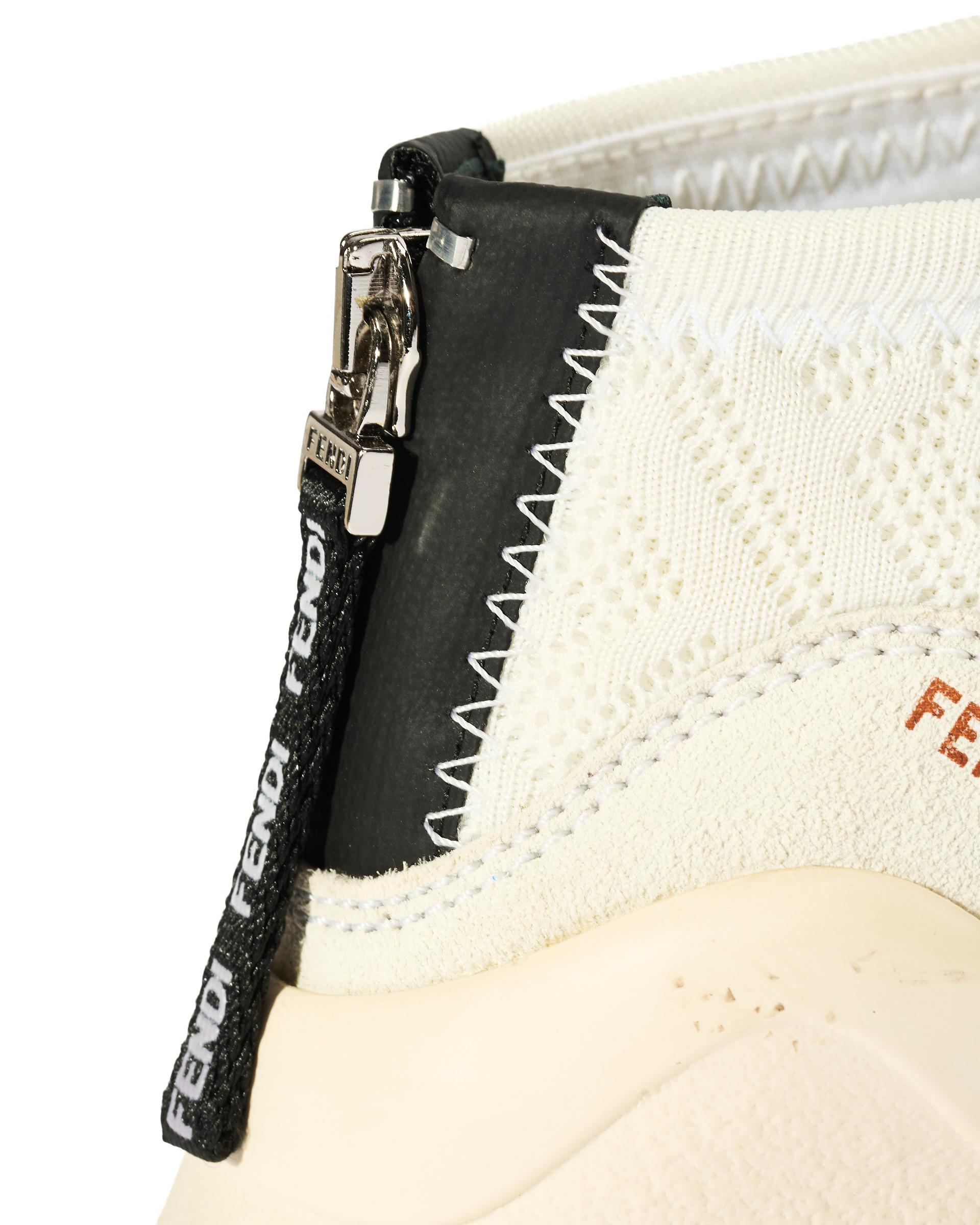 Fendi Turnschuhe FFluid Mid White im Angebot 7