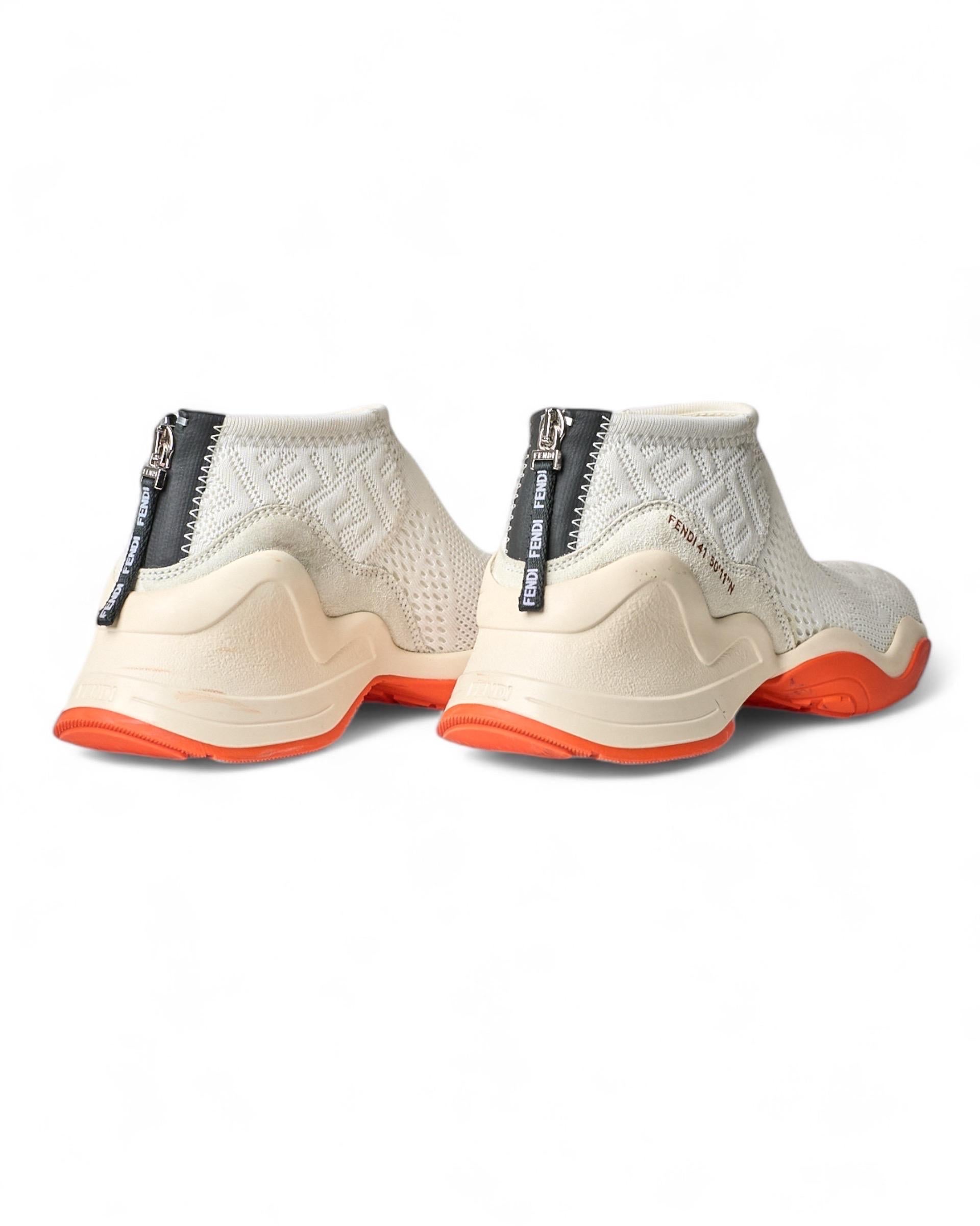 Fendi Turnschuhe FFluid Mid White im Angebot 2