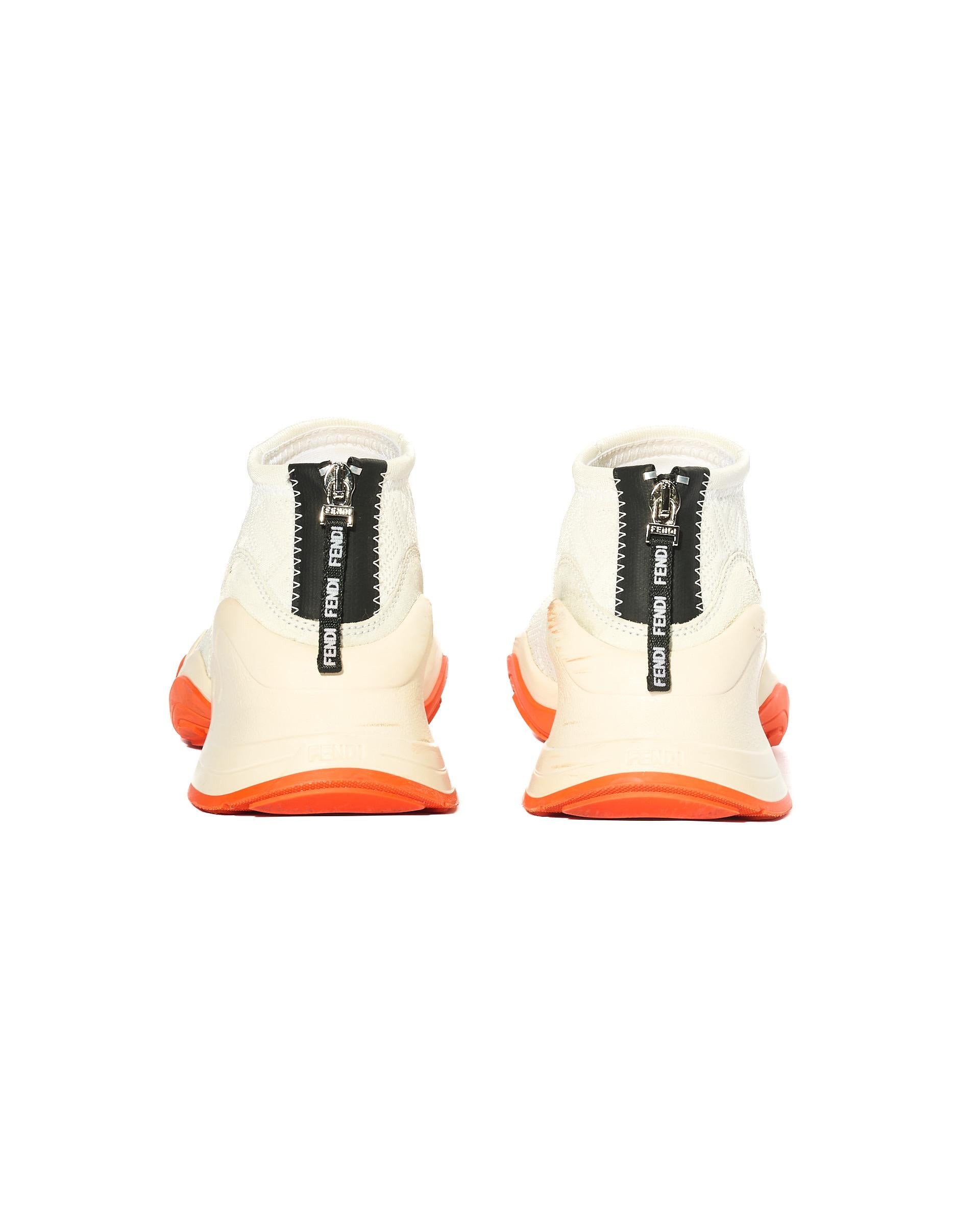 Fendi Turnschuhe FFluid Mid White im Angebot 3