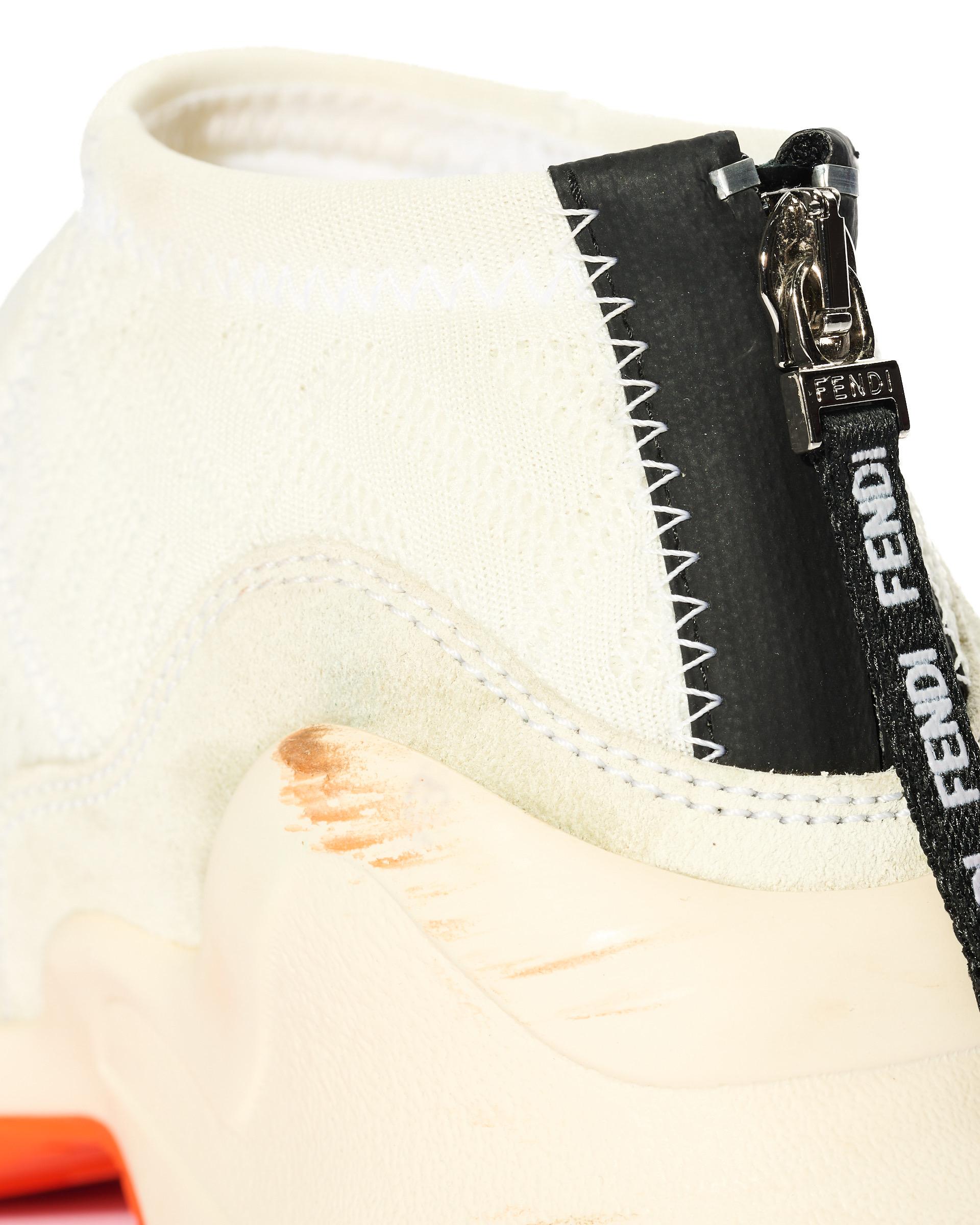 Fendi Turnschuhe FFluid Mid White im Angebot 4