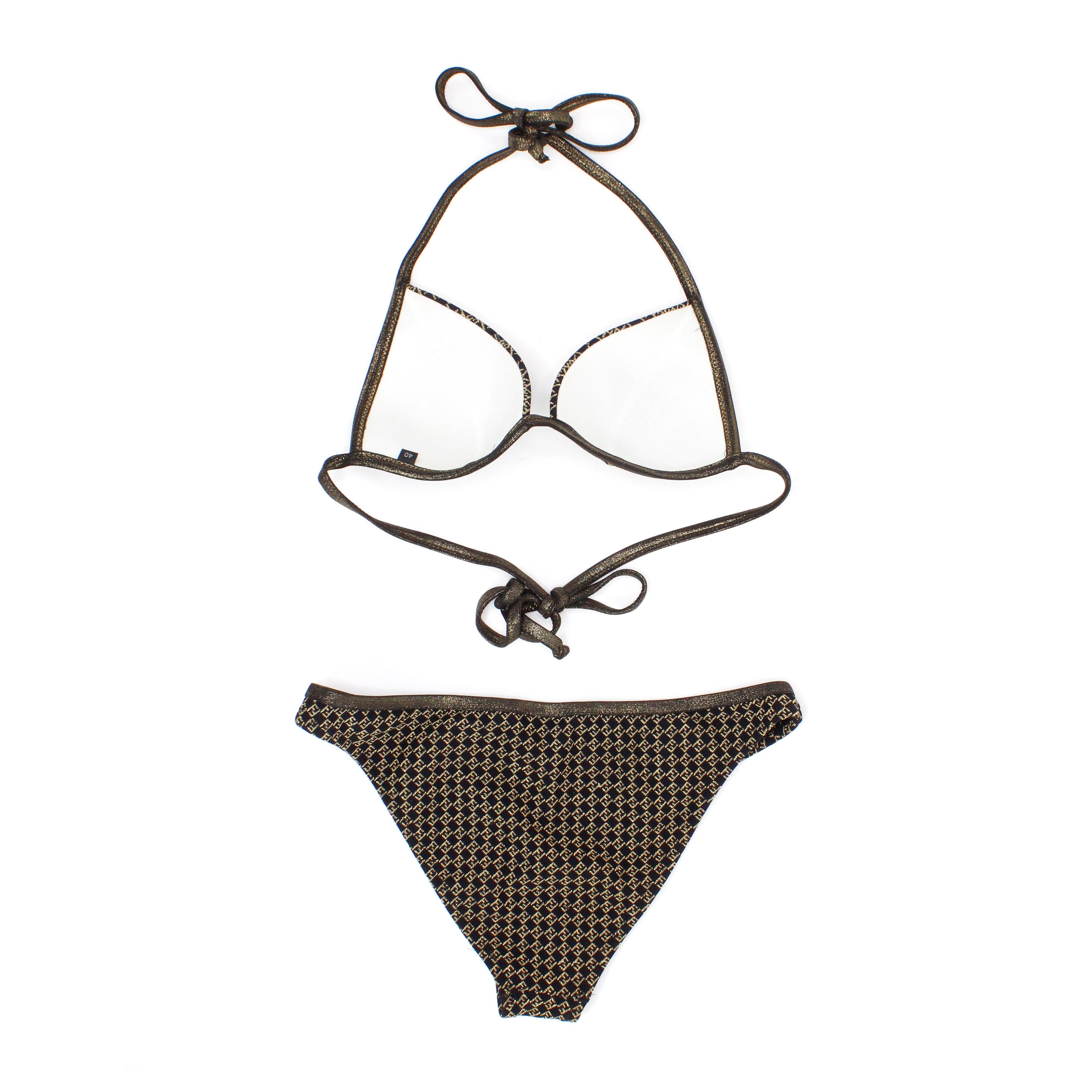 Fendi Funkelnder Monogramm-Bikini im Zustand „Hervorragend“ im Angebot in Bressanone, Trentino-Alto Adige
