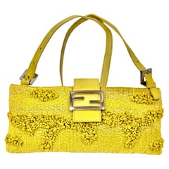 Fendi Spring 2000 Yellow Beaded Baby Baguette