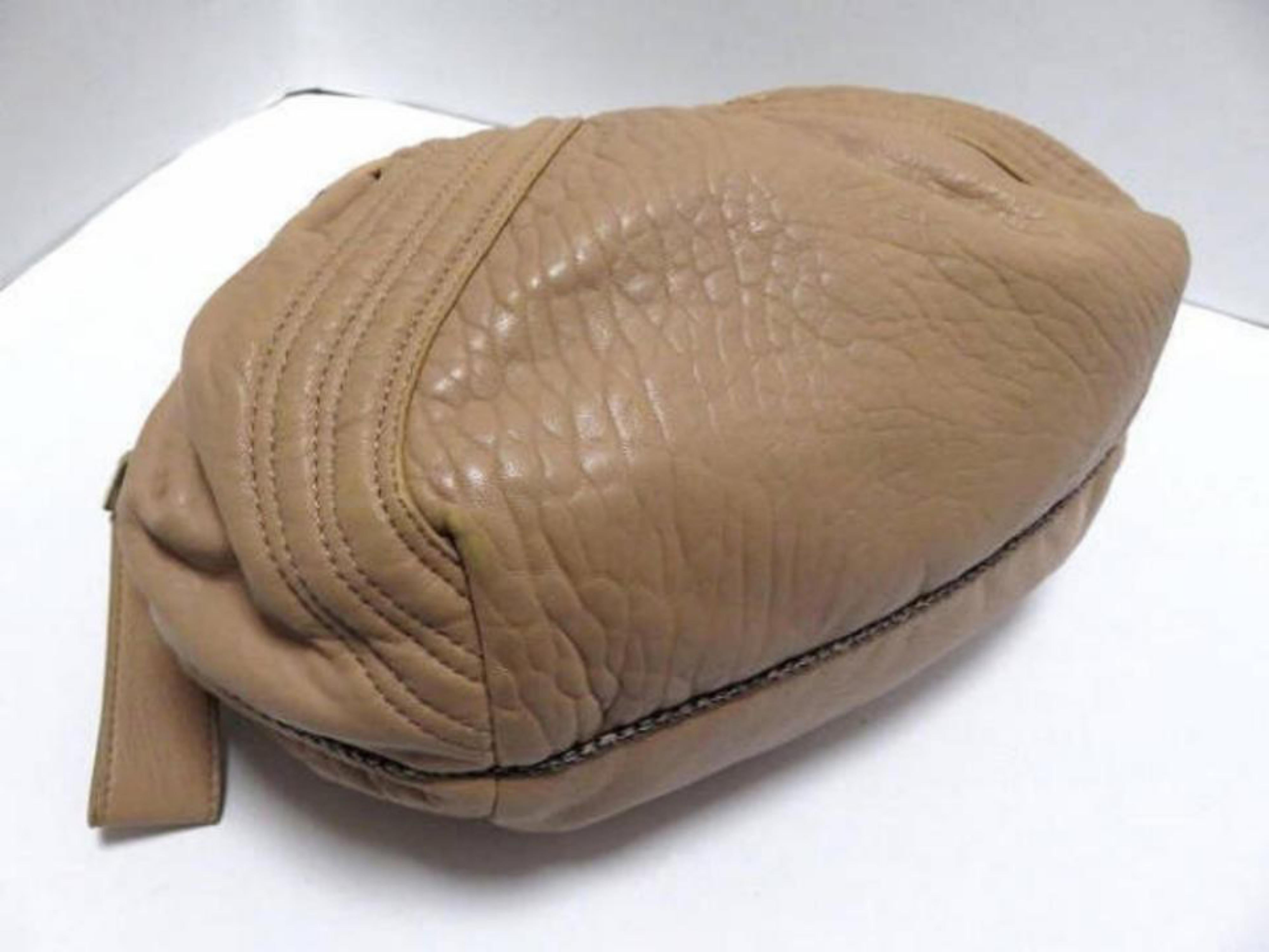 Fendi Spy 228080 Nude Leather Hobo Bag For Sale 1