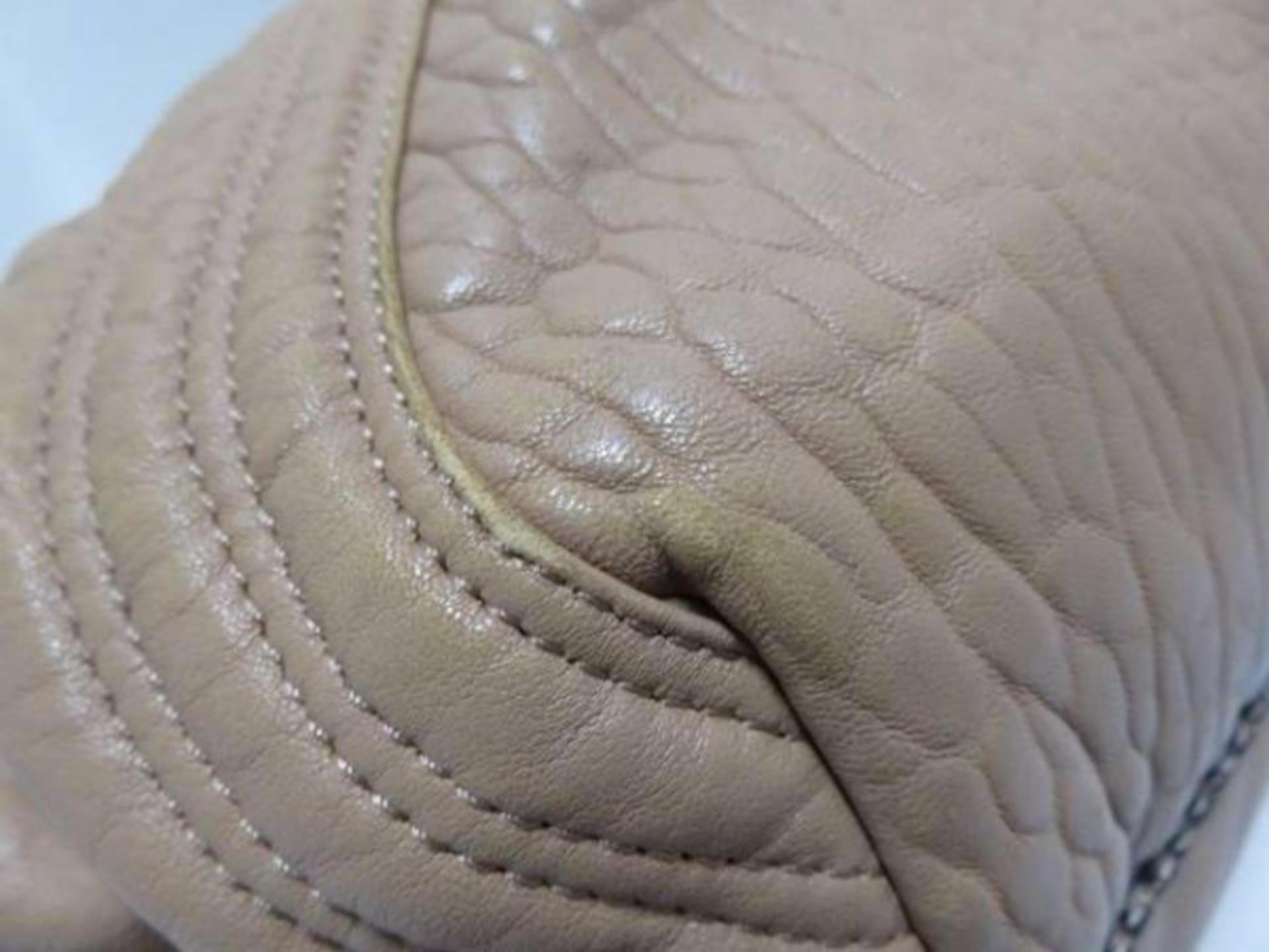 Fendi Spy 228080 Nude Leather Hobo Bag For Sale 2
