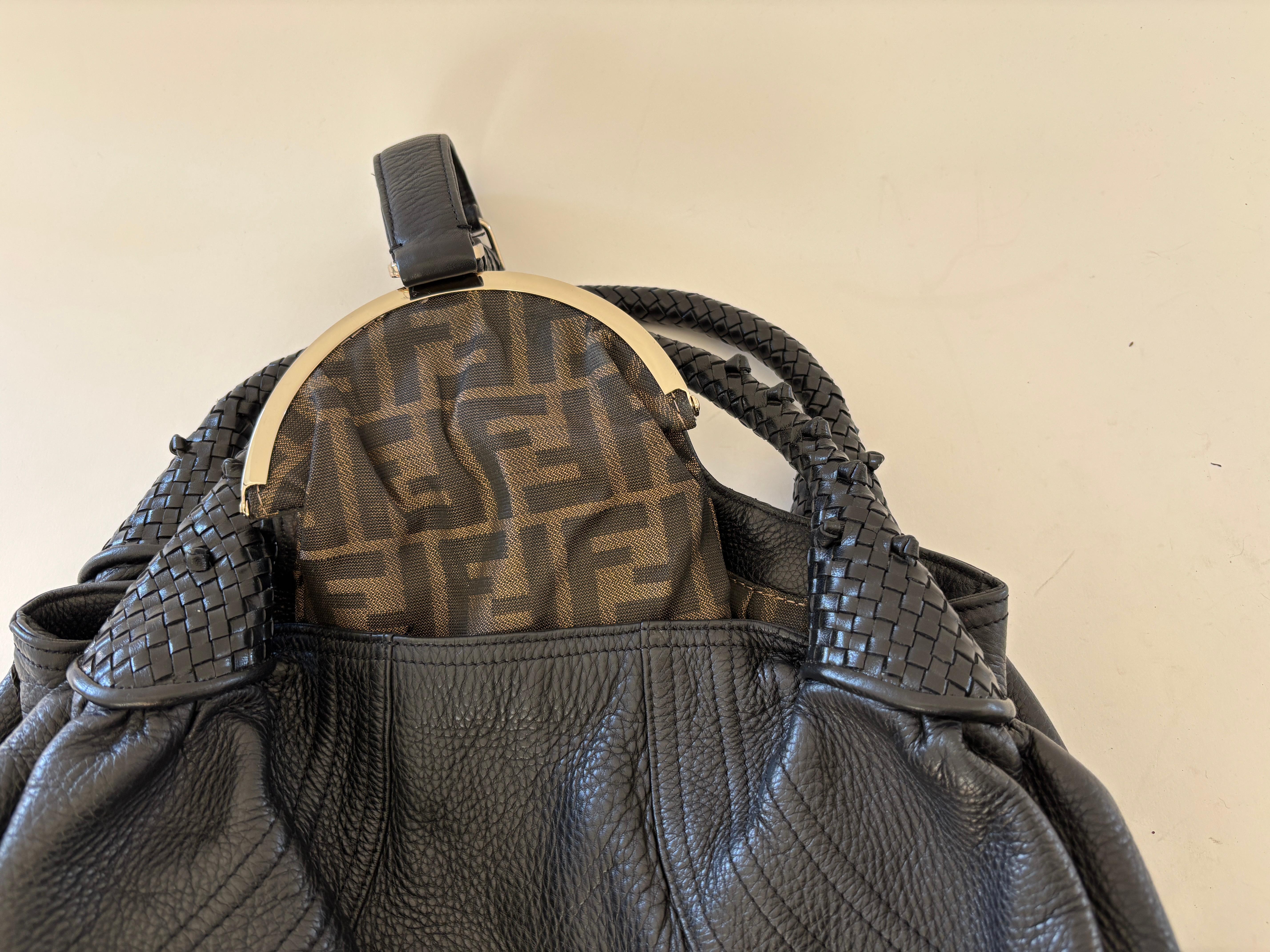 FENDI Spy Bag Black Leather Large Women Bag Italy For Sale 1