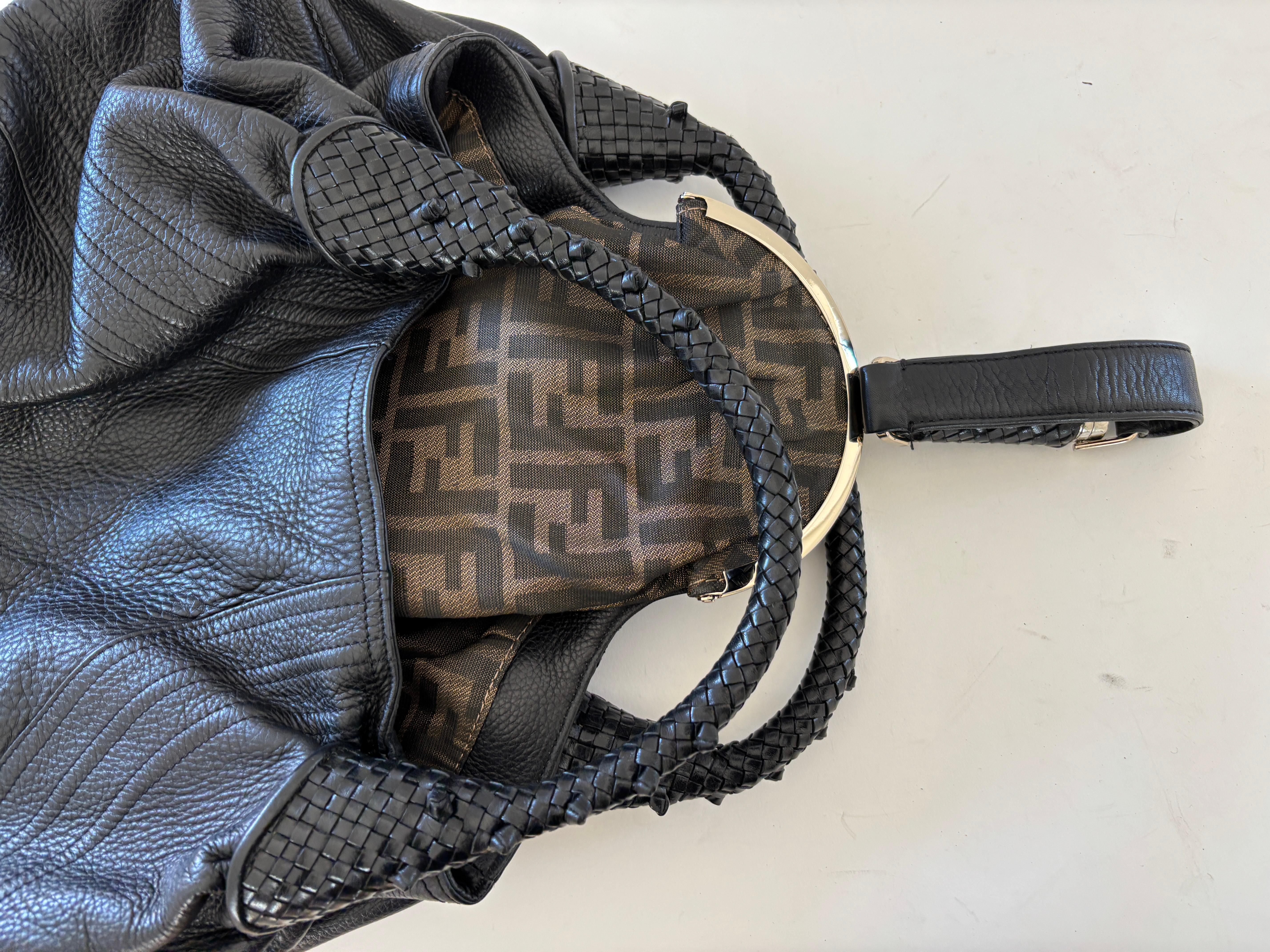FENDI Spy Bag Black Leather Large Women Bag Italy For Sale 2