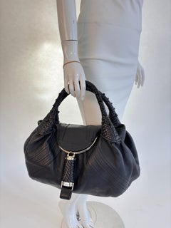 FENDI Spy Bag Black Leather Large Women Bag Italy