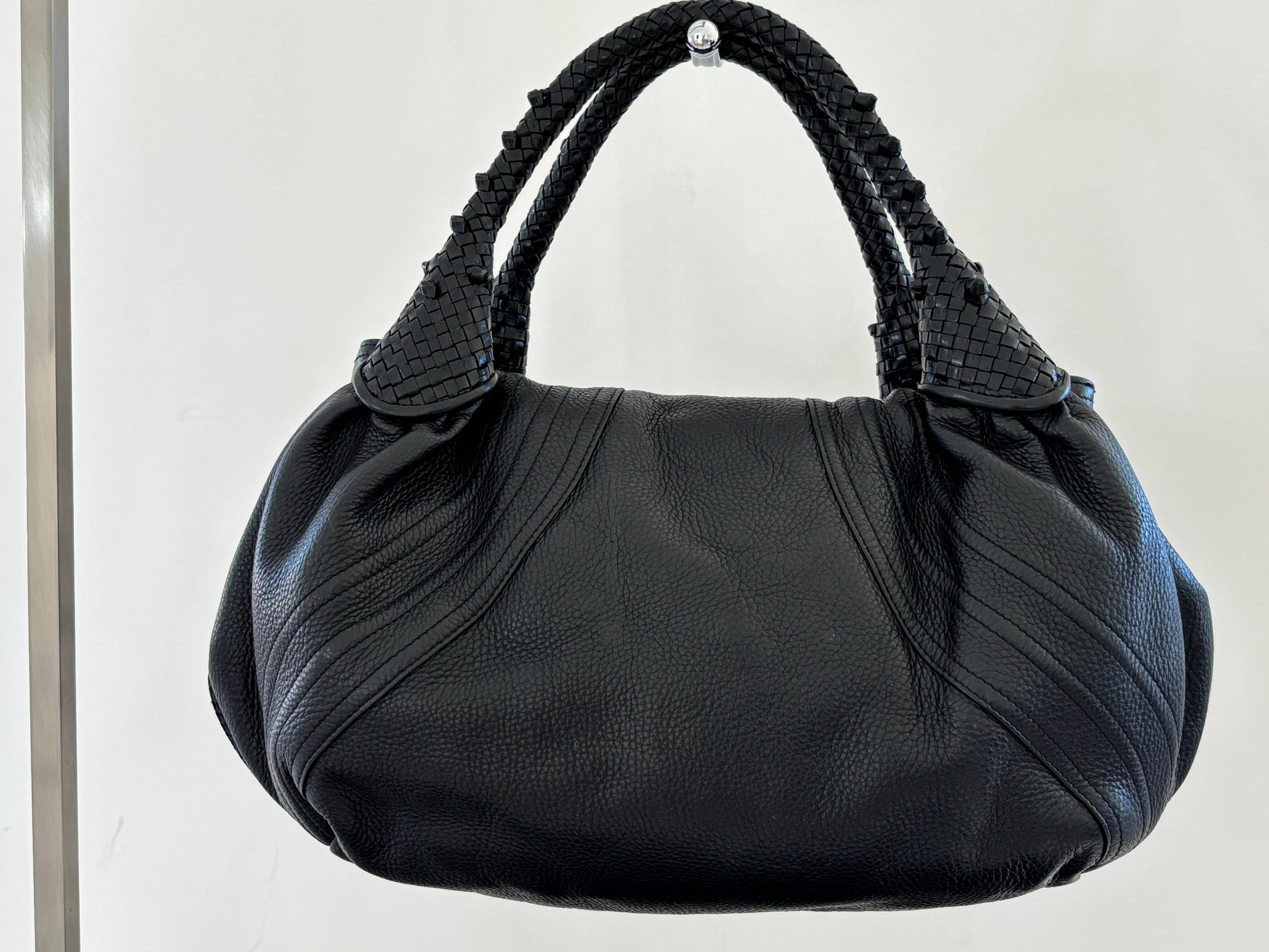 FENDI Spy Bag Black Leather Large Women Bag Italy For Sale 4