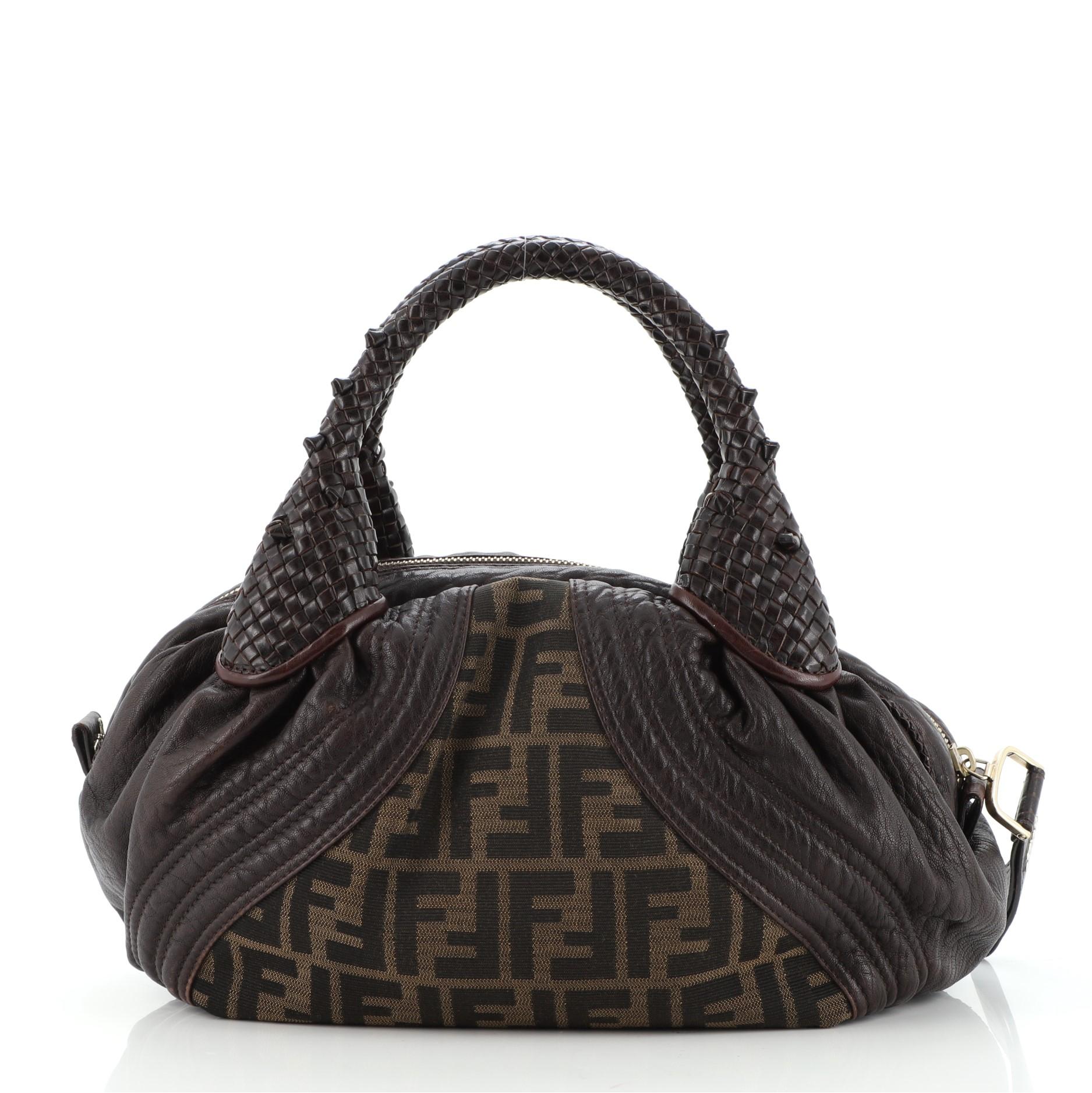 Fendi Spy Bag Zucca aus Segeltuch und Leder Baby (Schwarz)