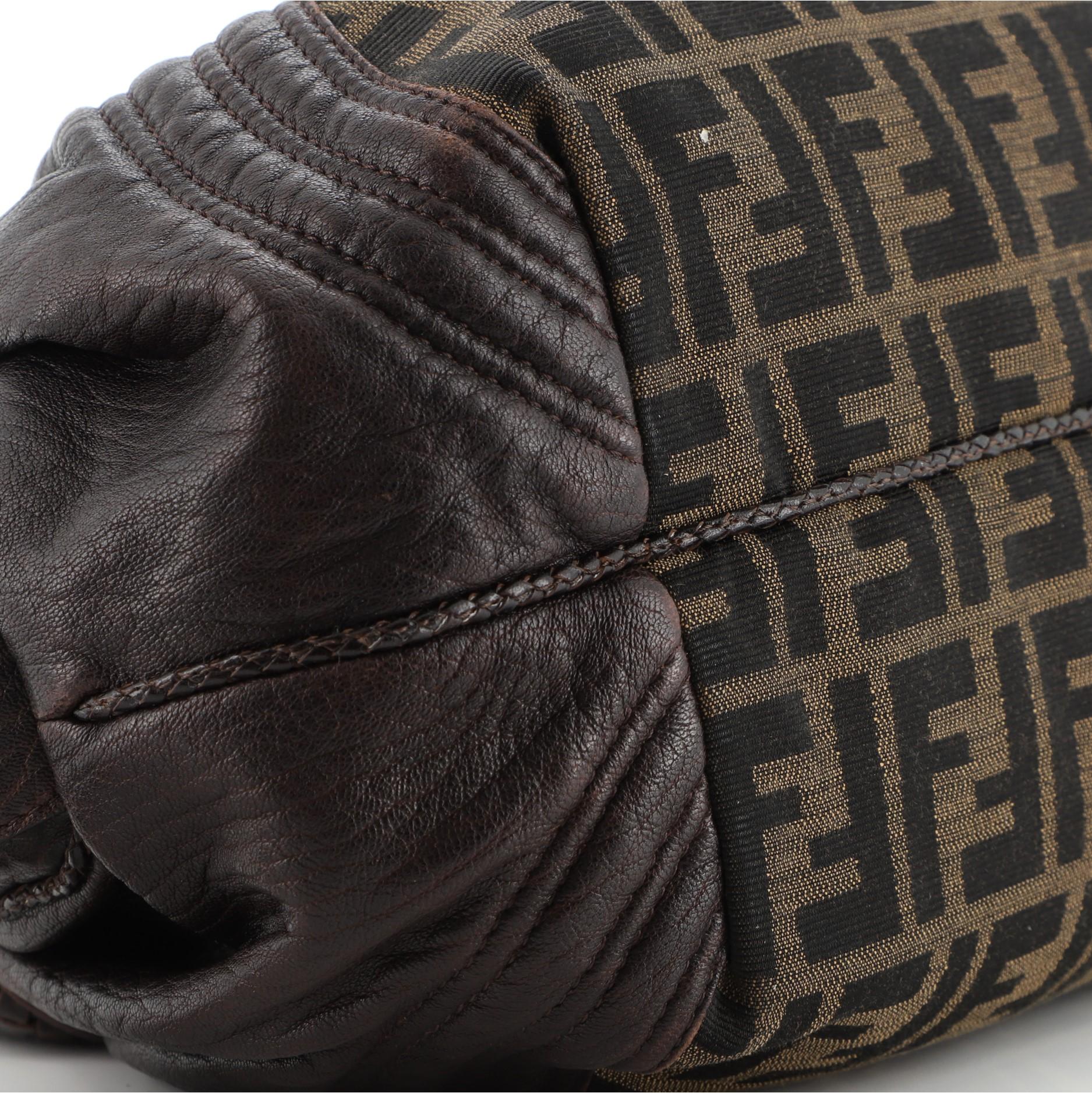 Black Fendi Spy Bag Zucca Canvas and Leather Baby