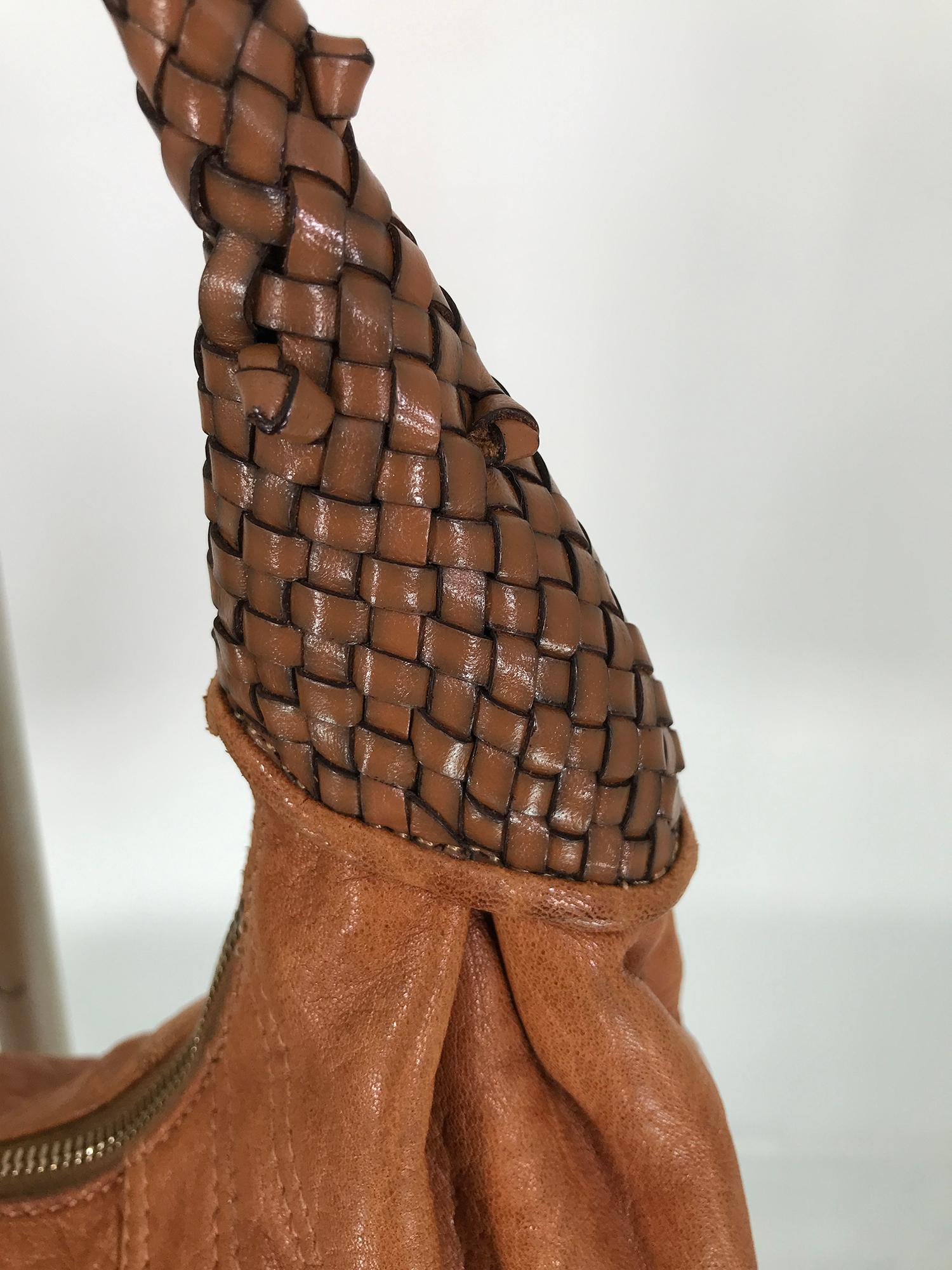 Women's or Men's Fendi Spy Boho Shoulder Bag in Caramel Leather Zucca Lining For Sale
