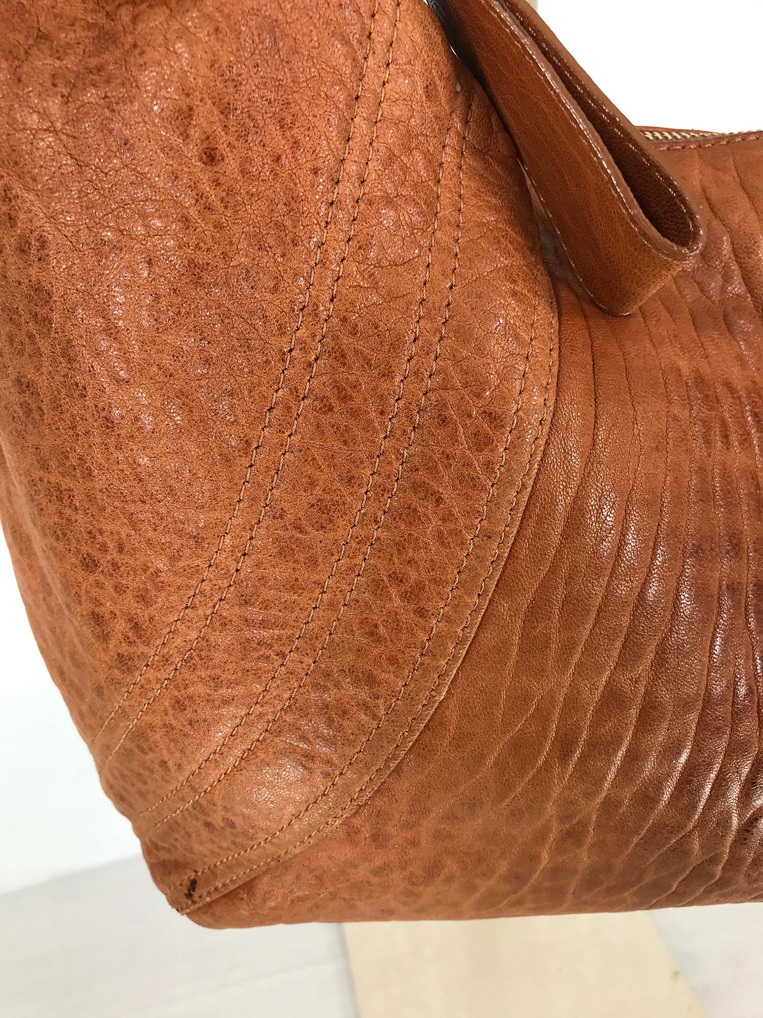 Fendi Spy Boho Shoulder Bag in Caramel Leather Zucca Lining For Sale 1