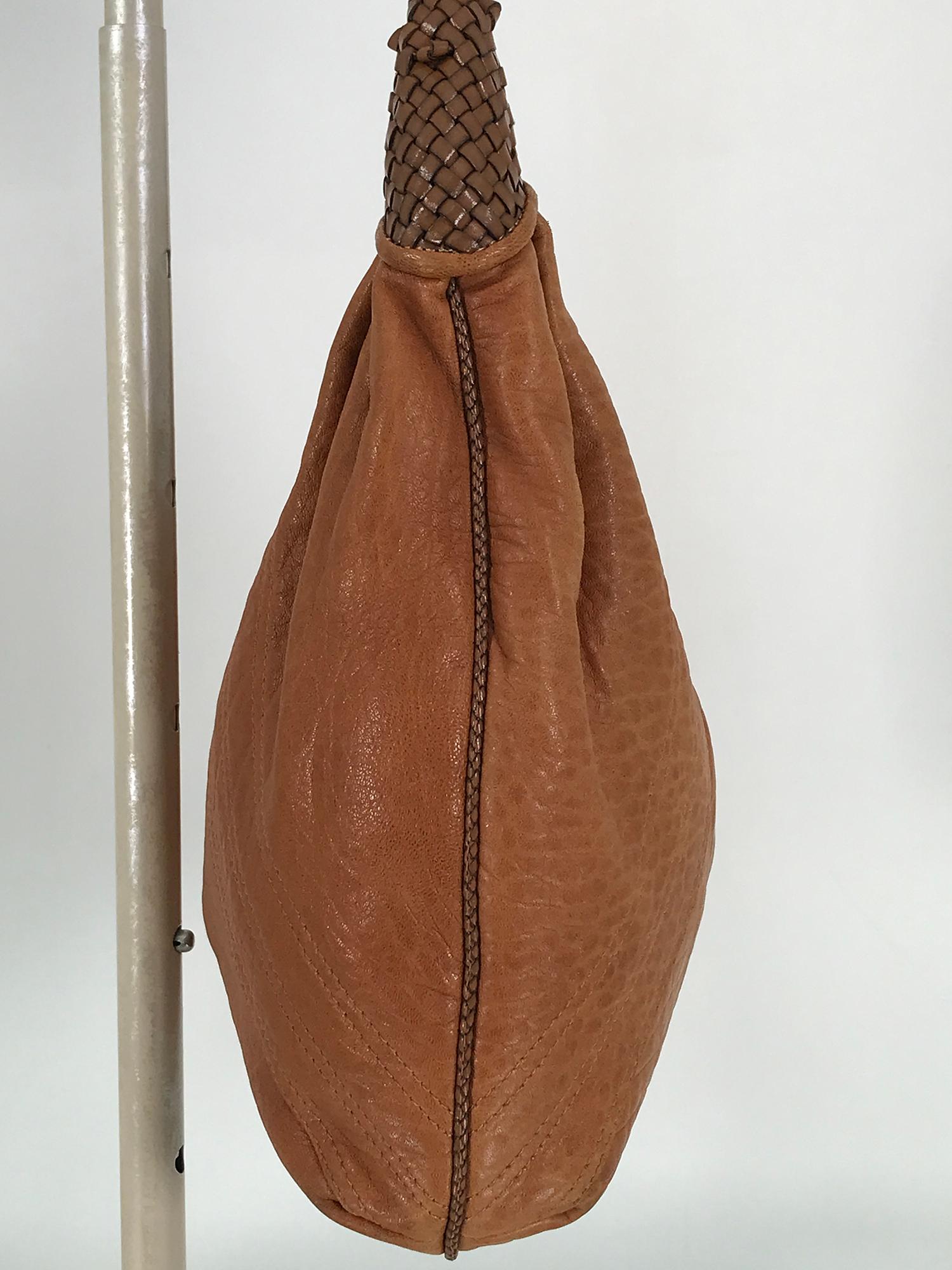 Fendi Spy Boho Shoulder Bag in Caramel Leather Zucca Lining For Sale 2