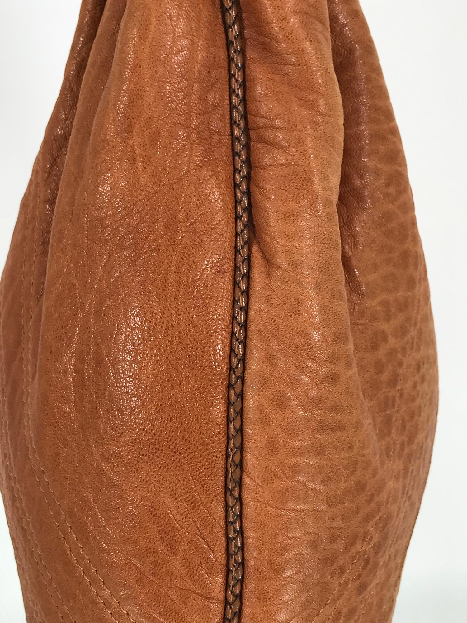 Fendi Spy Boho Shoulder Bag in Caramel Leather Zucca Lining For Sale 3