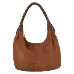 Fendi Spy Boho Umhängetasche aus Karamellleder Zucca Lining