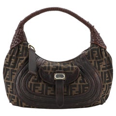 Fendi Spy Pocket Hobo Zucca Segeltuch und Leder