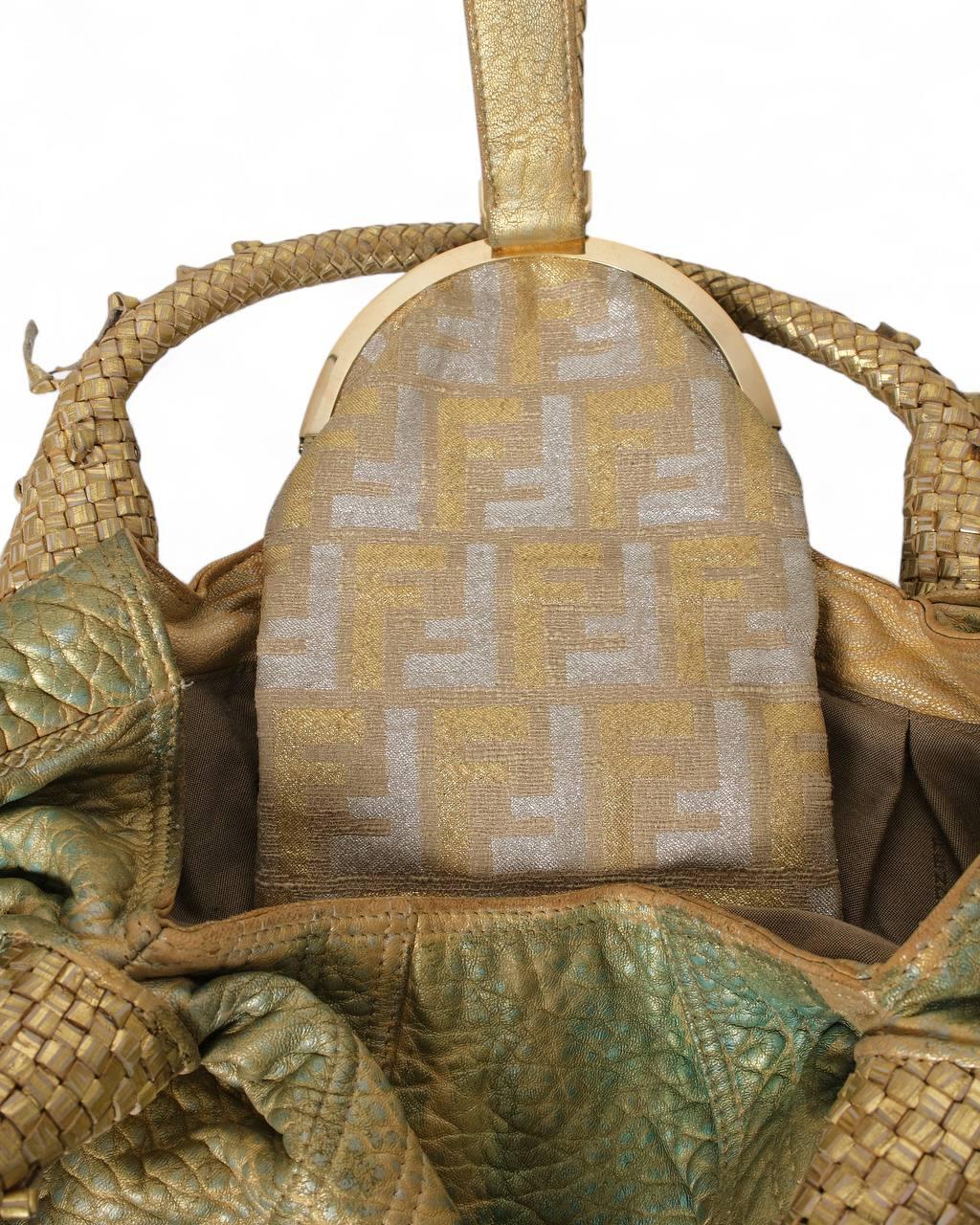 Fendi Spy Shopper MM Gold For Sale 4