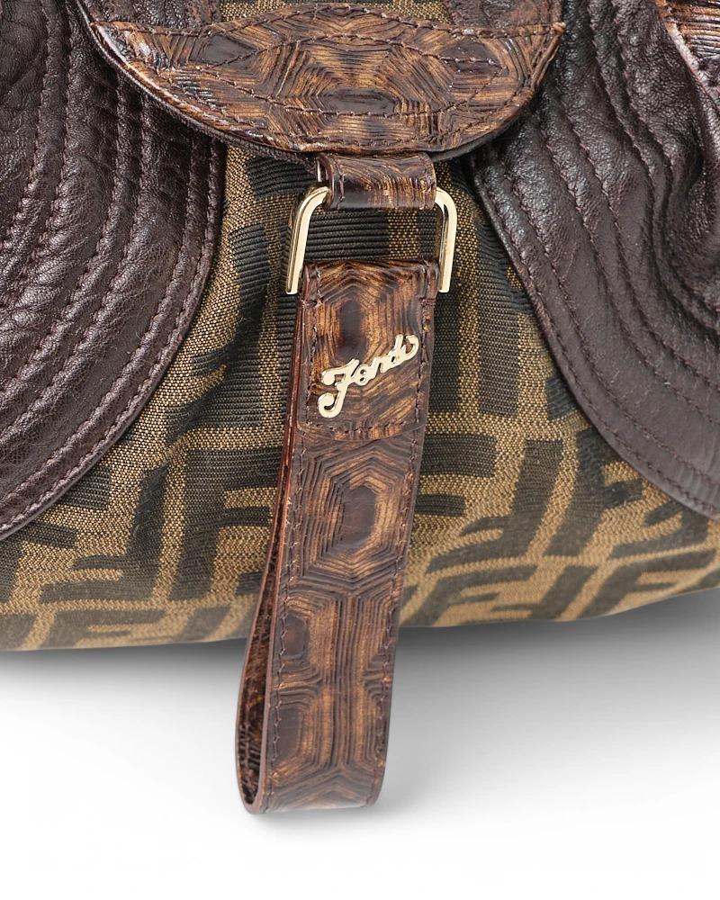 Fendi Spy Small FF Logomania Brown For Sale 6