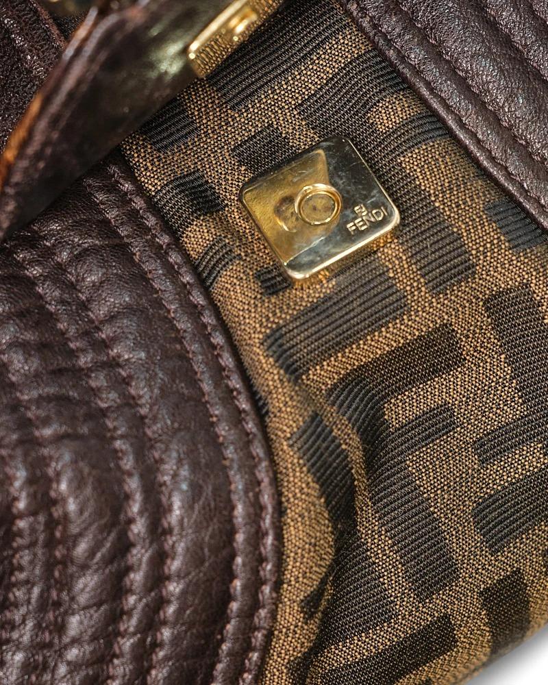 Fendi Spy Small FF Logomania Brown For Sale 4