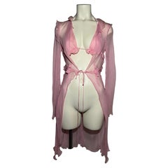 FENDI SS 00 Pink Chiffon Longline Split Top