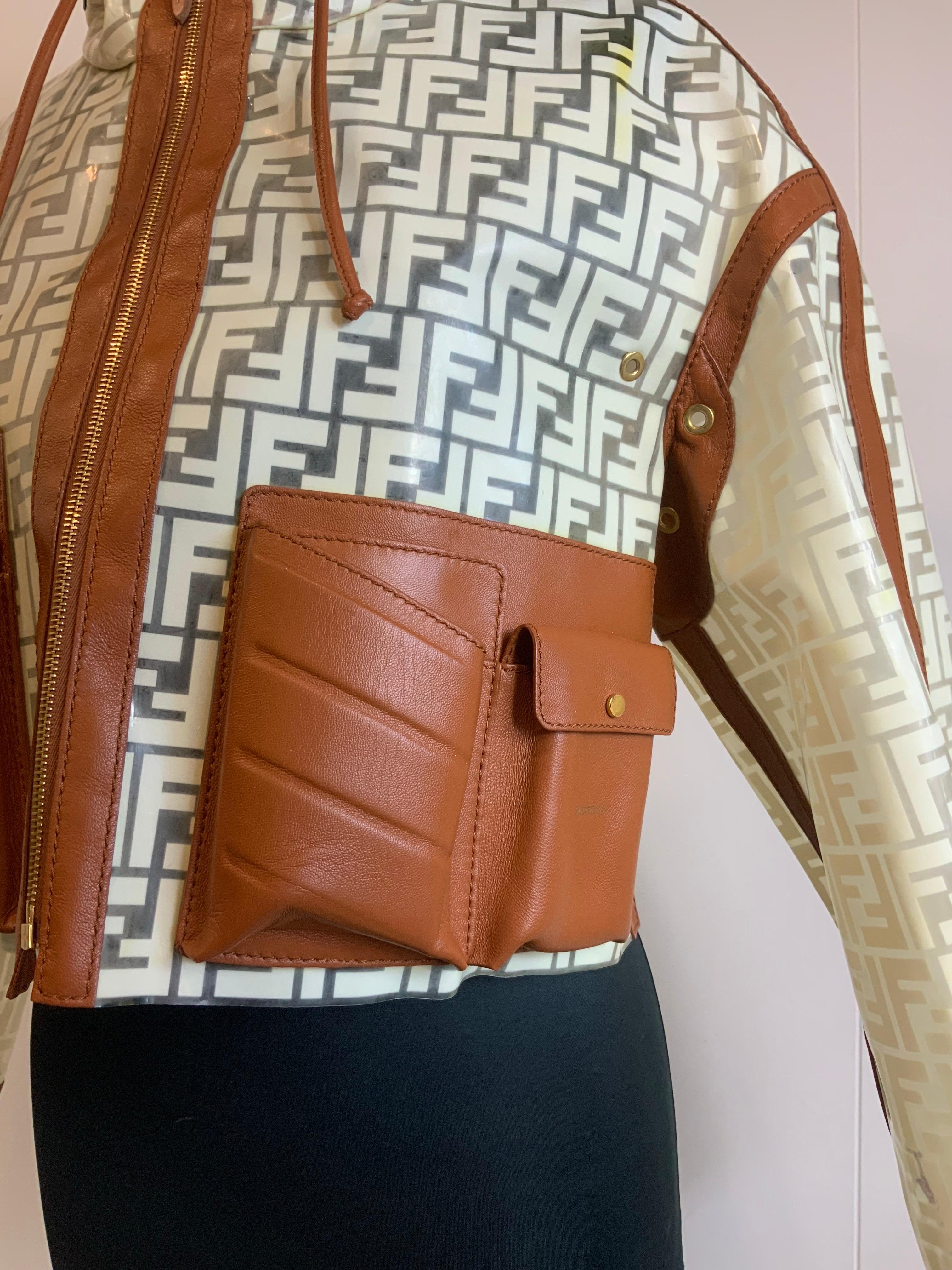 Brown Fendi SS 2019 monogram Raincoat