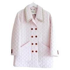 Fendi SS20 Pale Pink Silk Quilted Jacket