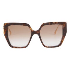 Fendi SS24 Gold Square Frame Sunglasses