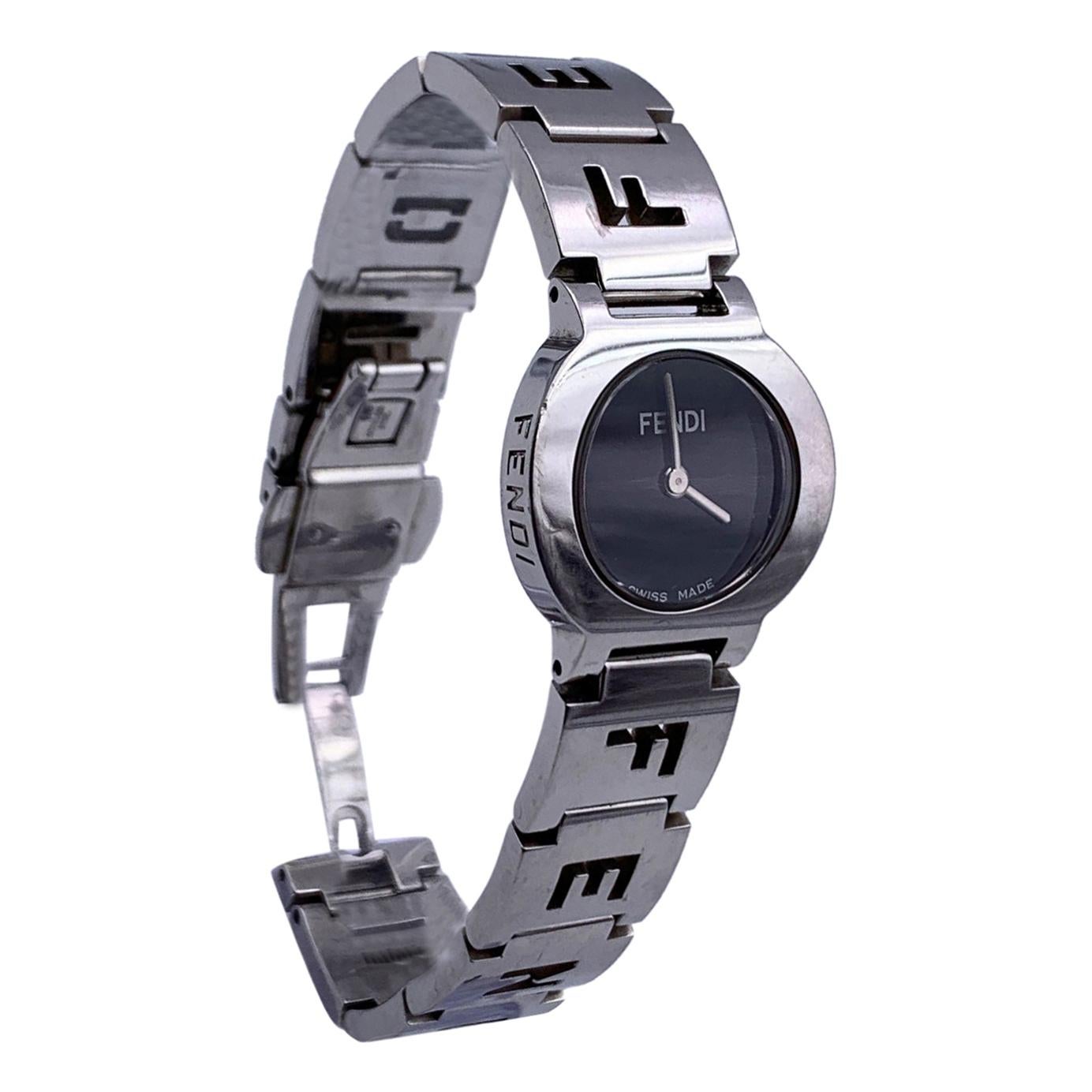 Fendi Stainless Steel 3050 L Ladies Quartz Wrist Watch Black Dial