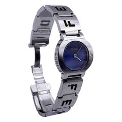 Fendi Stainless Steel 3050 L Ladies Quartz Wrist Watch Blue Dial