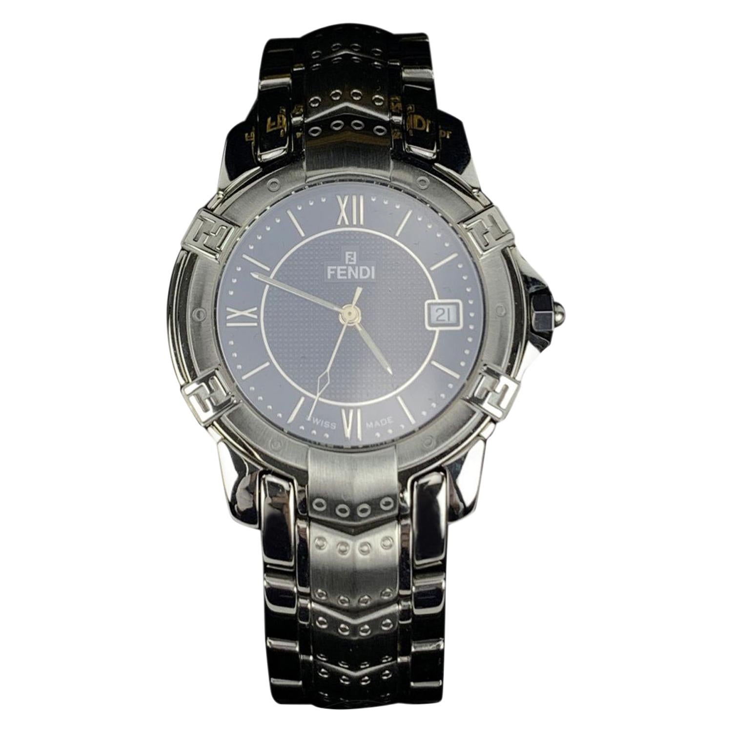 Fendi Stainless Steel 3500 G Unisex Wrist Watch Black Dial