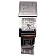 Fendi Stainless Steel 5400 L Secret Slide Wrist Watch Diamond Dial