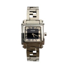 Fendi Stainless Steel 6000 L Logo Ladies Wrist Watch Black Dial